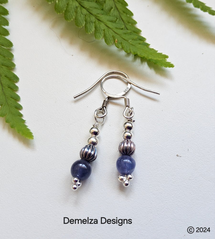 1.82cts AA Grade Tanzanite Sterling Silver Earrings