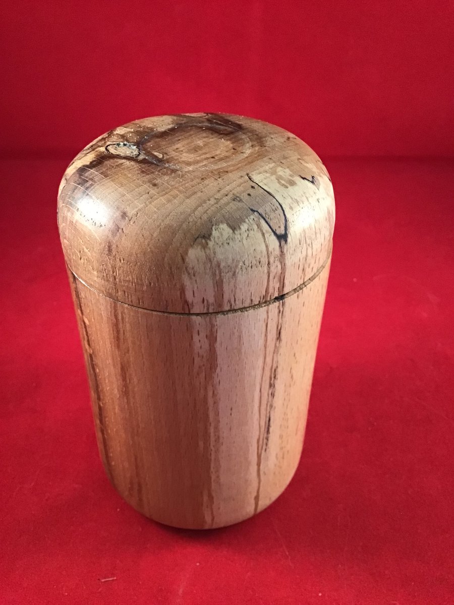 Wood turned lidded canister