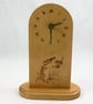 Mantle clock with pyrographed mouse on - Image 1