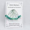 Lampwork Stitch Markers - Emerald Speckles