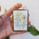 Original Hand Painted Water Colour, Tiny Framed Bible Art Quote 