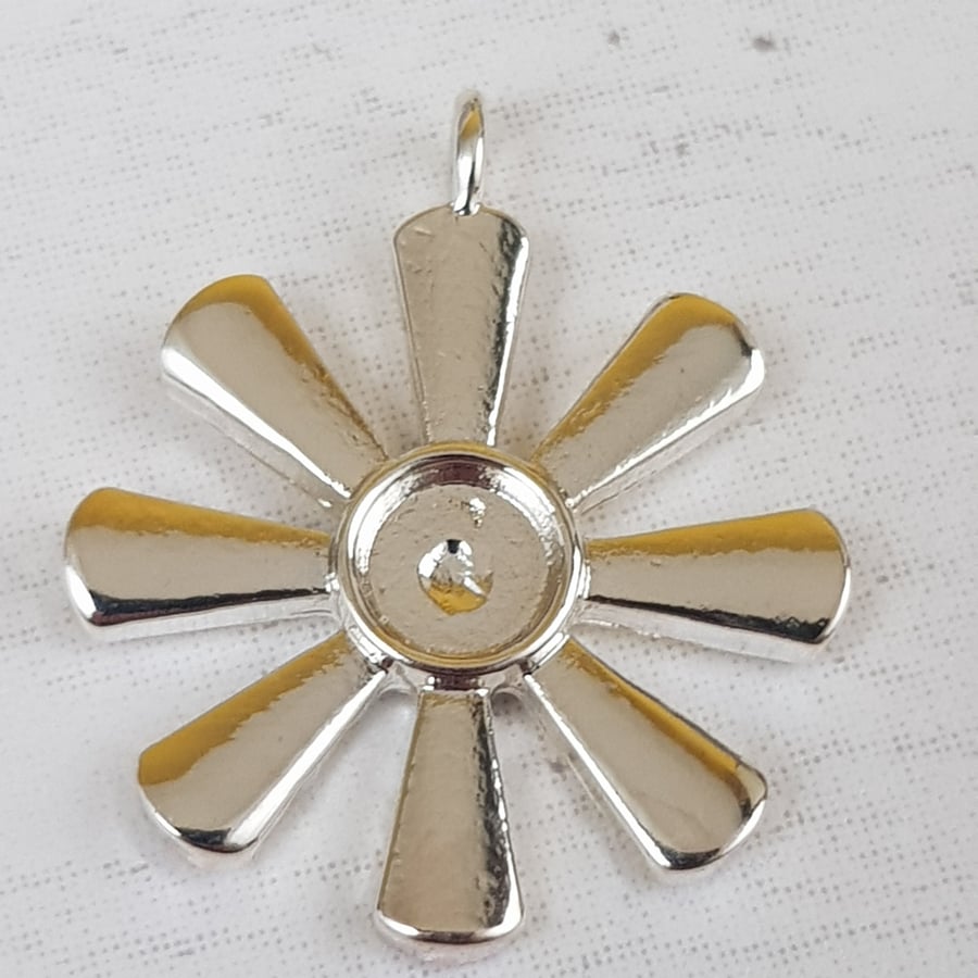 Glue on Pendant Setting, Cabochon Setting, Pendant Mount, Silver Plated