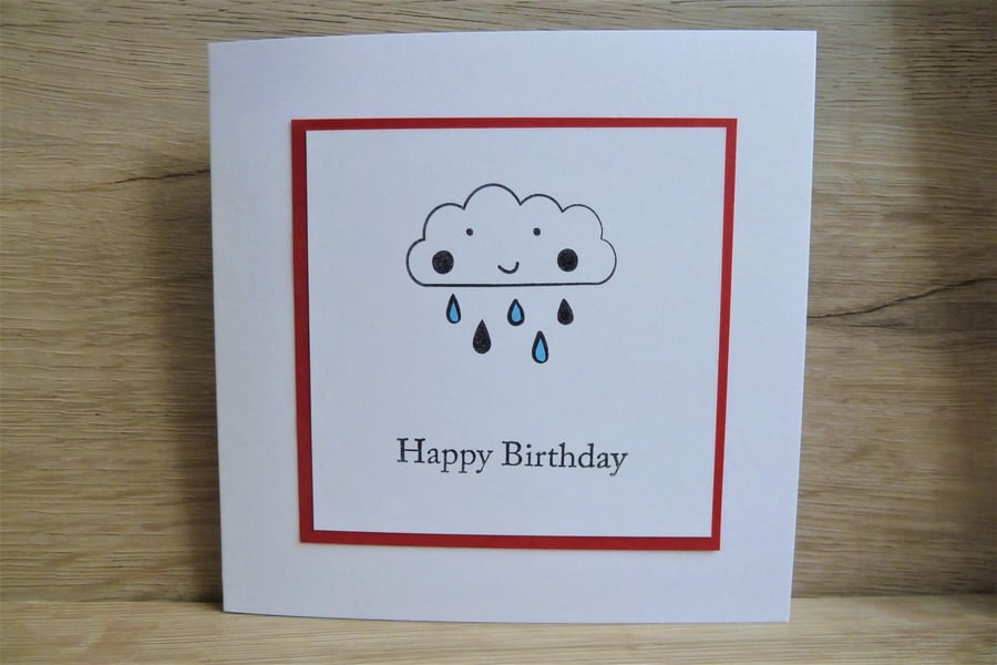 happy birthday card, rain cloud