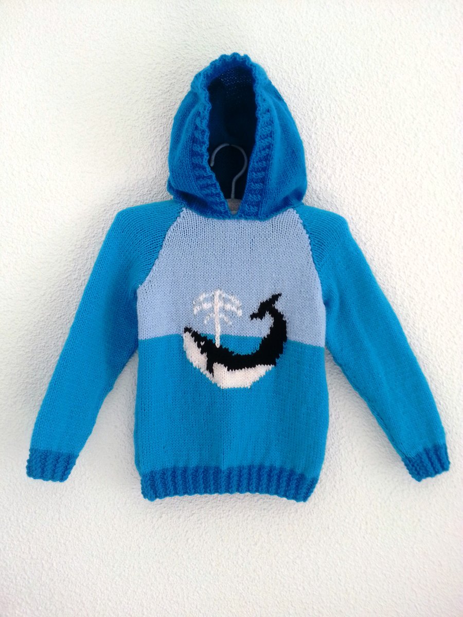 Whale Hoodie Knitting Pattern.  Digital Pattern