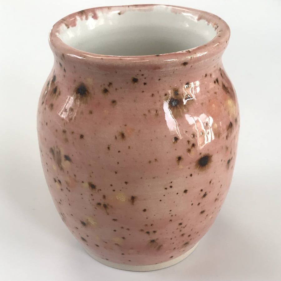 Pink vase, handmade pottery