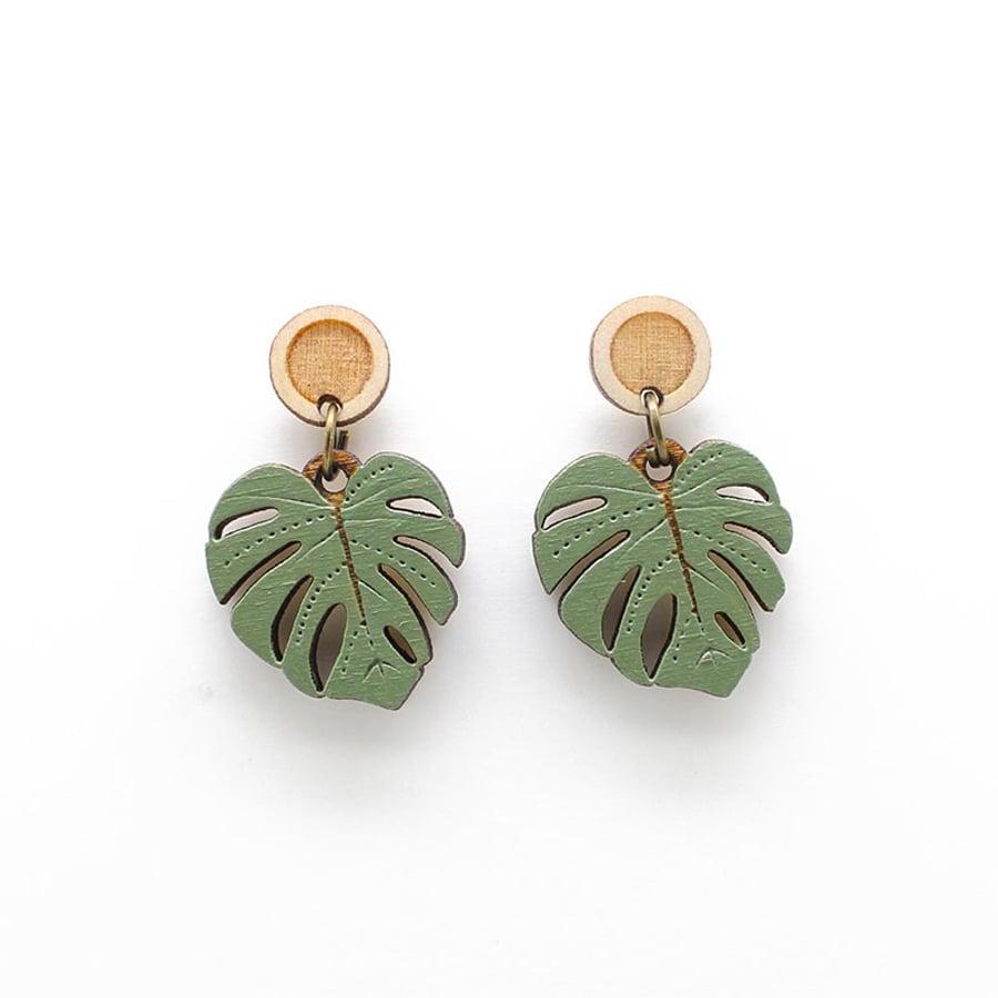 Monstera Leaf Earrings