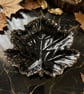 Epoxy Resin Black & Gold Resin Trinket Dish in Shape of Oak Leaf