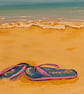 "Summer Vibes" original beach scene painted on a canvas panel  - Image 2