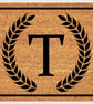T Letter Door Mat - Monogram Letter T Welcome Mat - 3 Sizes