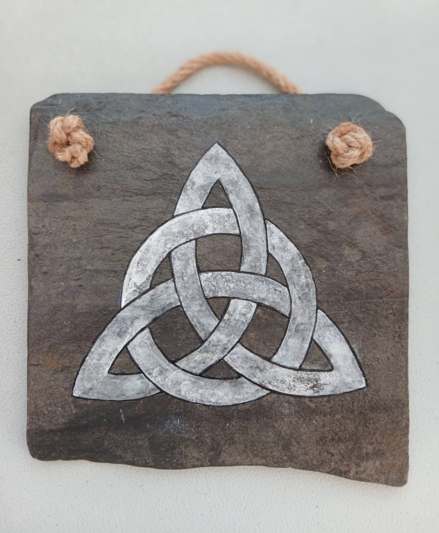 'Trinity Knot' Original Painting on Welsh Slate