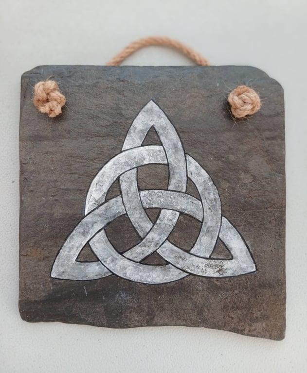 'Trinity Knot' Original Painting on Welsh Slate