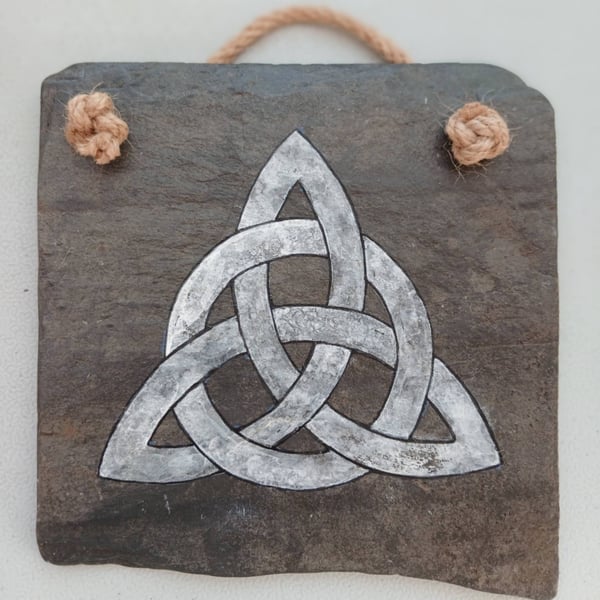 'Trinity Knot' Original Painting on Welsh Slate
