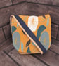 Upcycled Coffee Sack -  Mini Shoulder Bag - Mustard floral pattern - Image 2