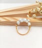 Cluster Ring Set - Amethyst & Pearl Rings - Bridesmaid Gift - Image 6
