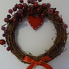 Red Berry Heart Christmas Wreath