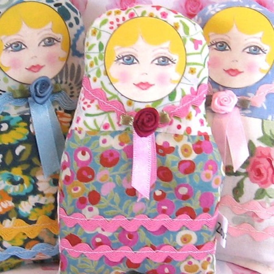 Russian Matryoshka Art Doll with blonde hair