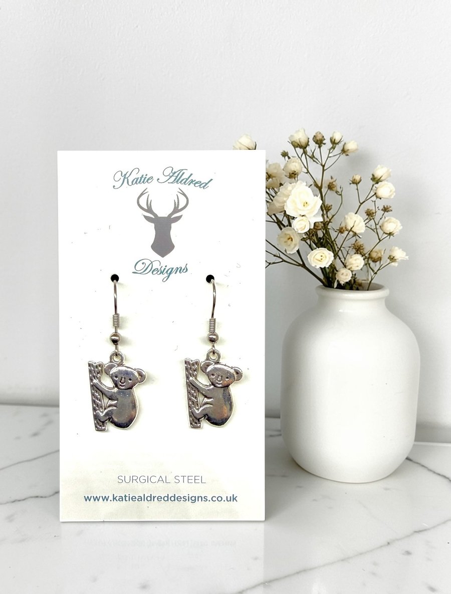 Charm Earrings - Koala Bear