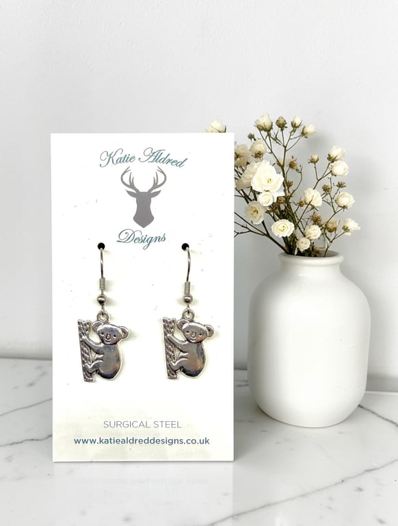 Charm Earrings - Koala Bear