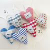 LAVENDER HEARTS - set of 3 - red or blue - seagull