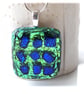 Luxury Fused Dichroic Glass Pendant P015 Silver plated chain - Image 4