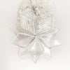 Fused Glass Stripy Silver Star Hanging - Handmade Glass Christmas Decoration