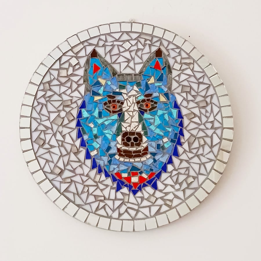 Mosaic Winter Wolf Wallart