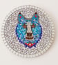 Mosaic Winter Wolf Wallart - Image 1