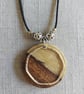 Upcycled Round Wood Pendant & Swinging Steel Ring Wood Jewellery - Image 9