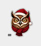 Funny Christmas Sticker Vinyl Xmas Decal For Adults - Grumpy Owl Face