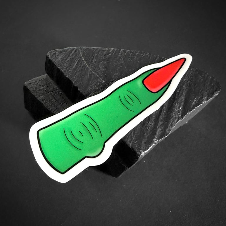 Witches Finger Vintage Halloween Costume Illustrated Sticker 