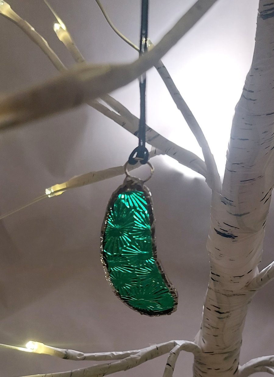 Stained glass Christmas pickle