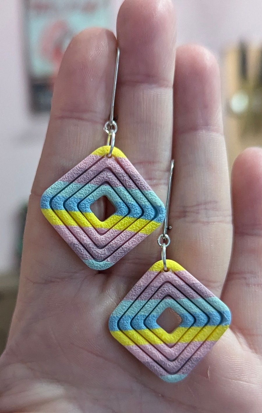 Sprinkles Stripe diamond drop earrings. 