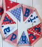 'Seconds' Mini 'Happy Birthday' bunting in red, white and blue - sample piece - Image 3