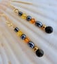 Obsidian, Hematite & Crystal Earrings, Birthday, Anniversary, Gifts For Her - Image 2