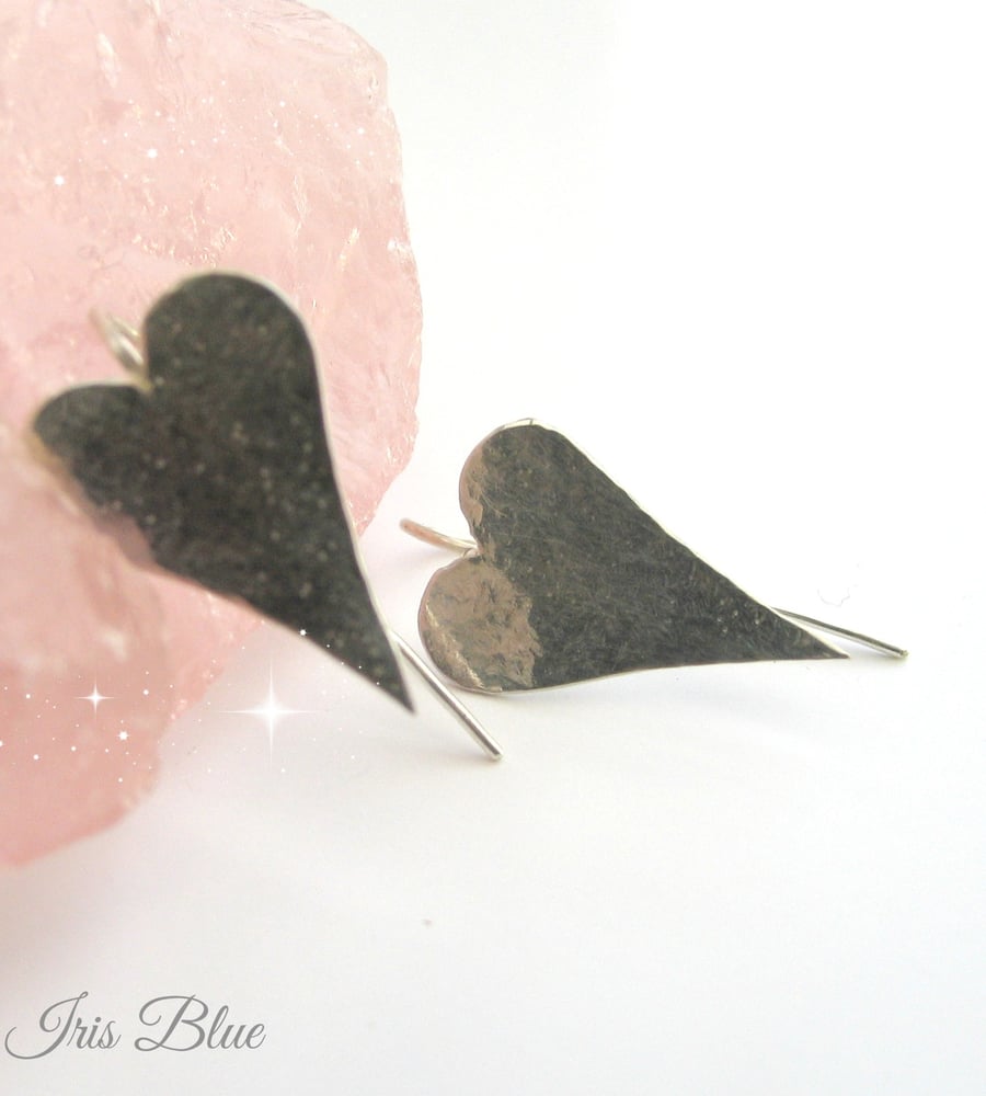 Heart Earrings Sterling Silver