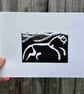 Uffington White Horse Oxford, original linocut print 