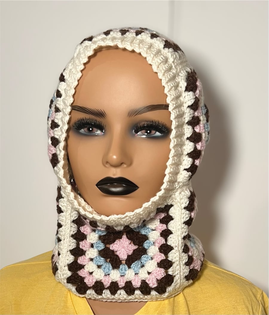 Hobo crochet balaclava granny squares multicoloured