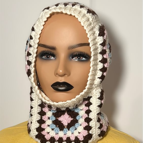 Hobo crochet balaclava granny squares multicoloured
