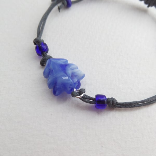 Blue Christmas Tree Bracelet, Adjustable