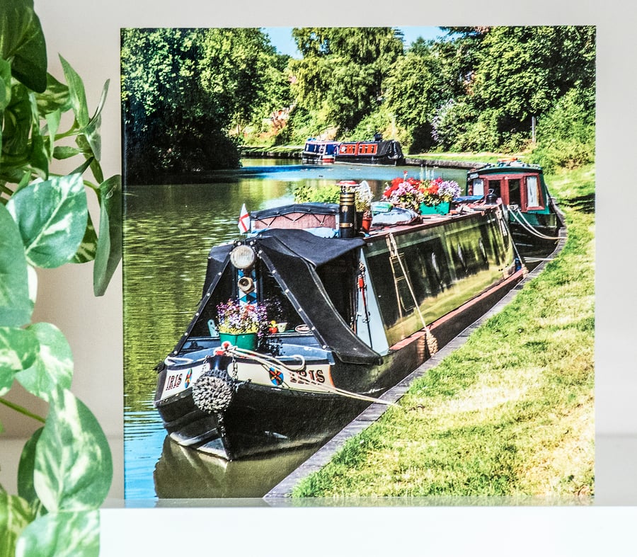 Kennet & Avon Canal Blank Greetings Card houseboat narrowboat canal boat 