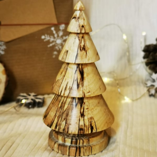 Wood turned Hazel Christmas tree