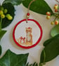 Christmas decoration chihuahua dog wood slice hanging decoration - Image 1
