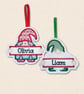 Personalised Christmas Gnome Decoration - Embroidered Name Ornament