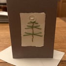 Embroidered Christmas tree card