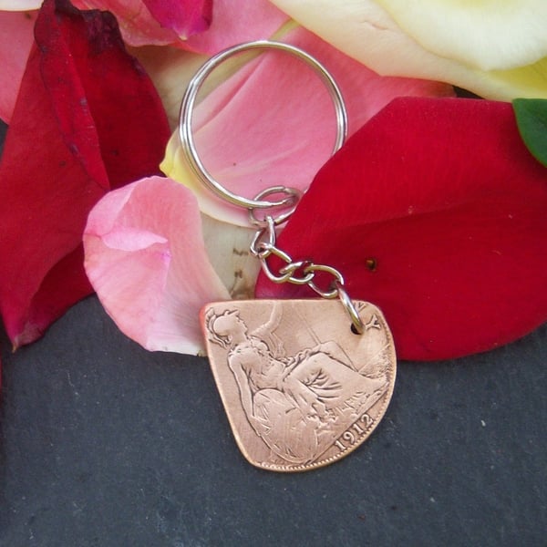 Penny coin Guitar Pick Keyring