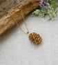 Handmade Gold Pinecone Necklace - Image 5