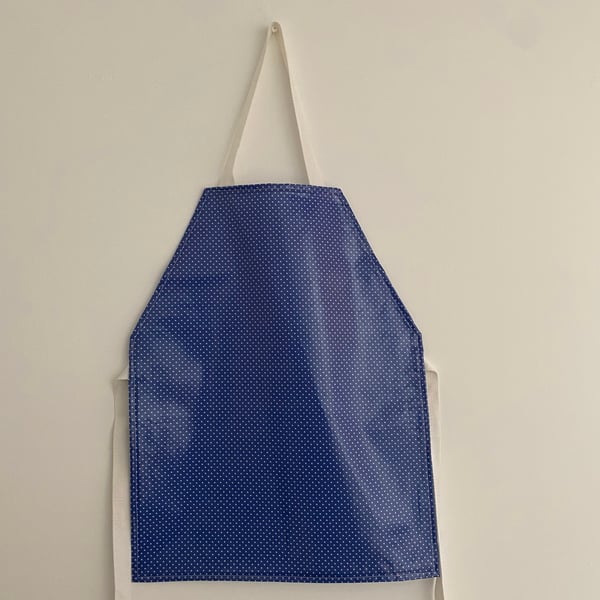 Children's Blue Spotty Apron (033)