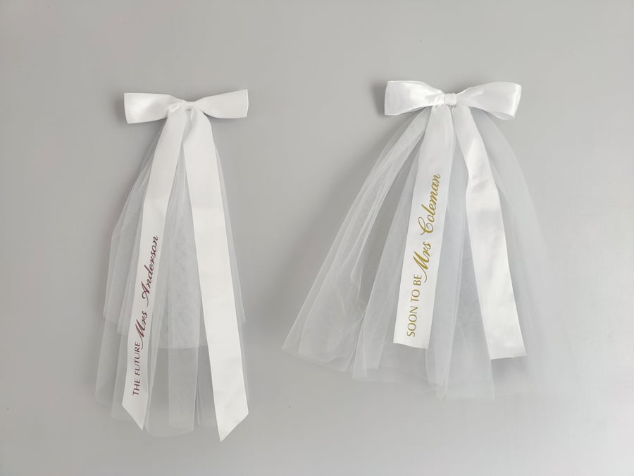 Personalised Bridal Veil - Hen Party Veil - The Future Mrs - Soon to Be Mrs