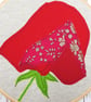 Red sweet pea modern applique wall decor, 5". - Image 2