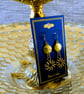 Gold Sparkle Flower Earrings. - Image 2